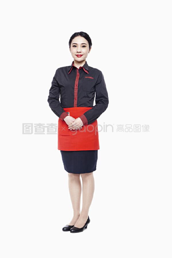 年轻的女服务员,肖像,摄影