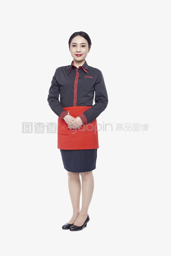 年轻的女服务员,肖像,摄影